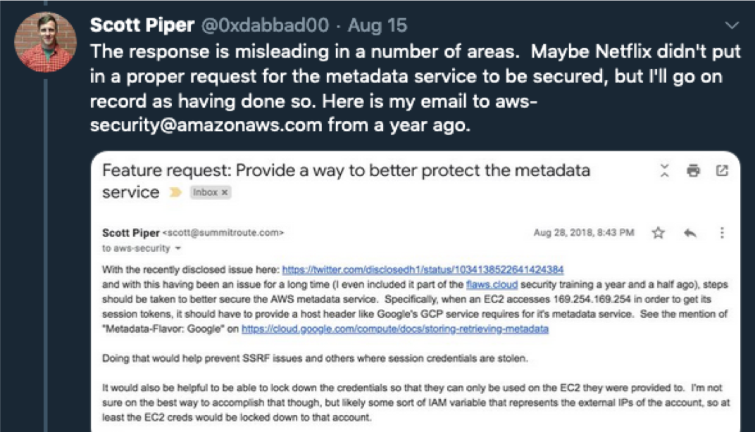 Scott Piper Metadata service enhancement request